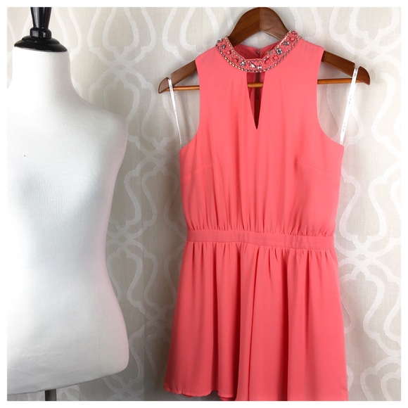 *CLEARANCE* Coral Jewel Embelished Romper - Picture 8 of 8